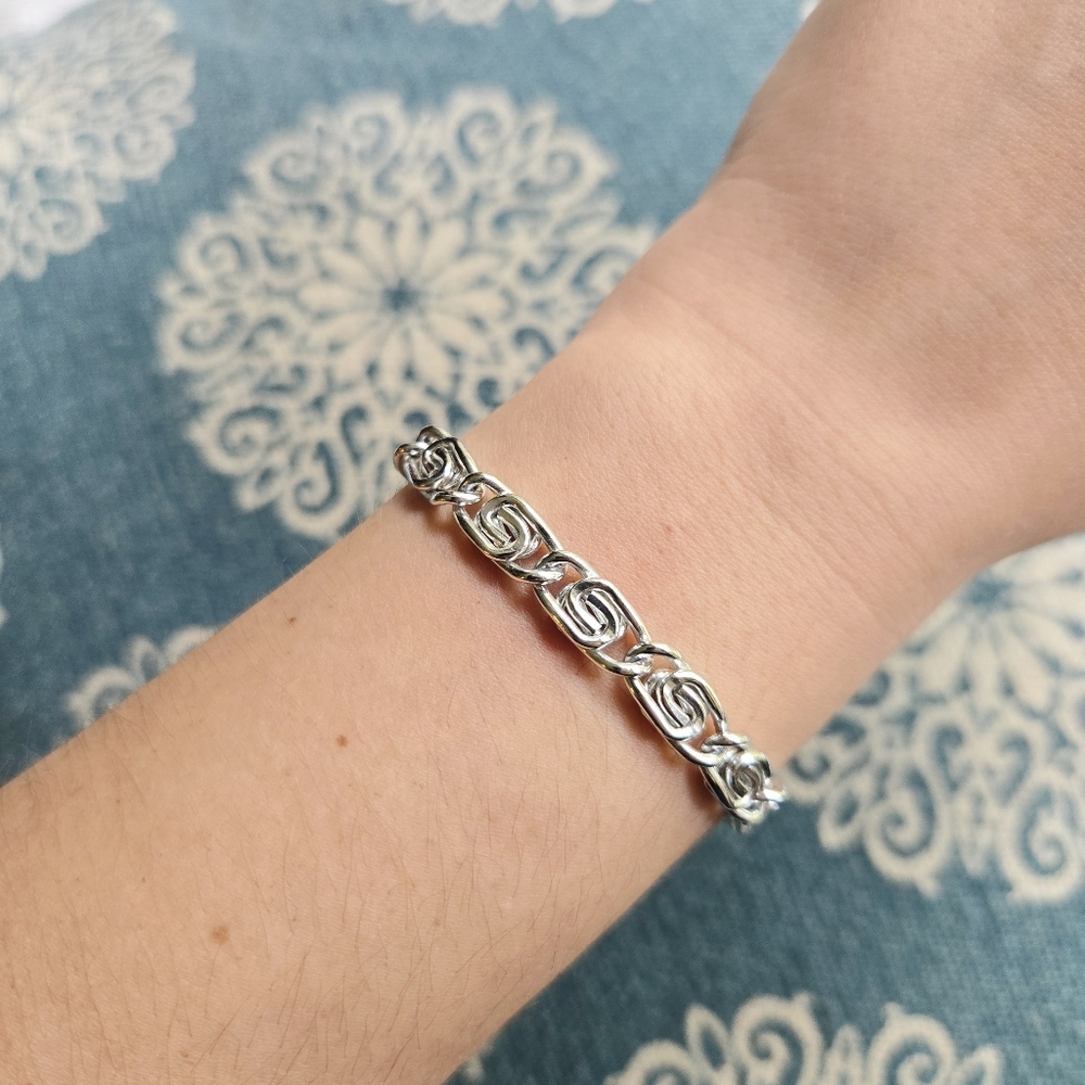 Vintage Dainty Silver Funky Geometric Bracelet